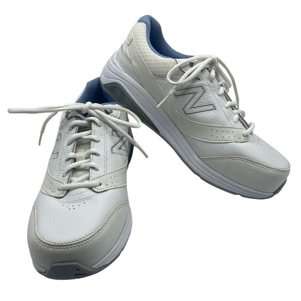 New Balance WW928WB3 Leather Walking Shoes Sneakers White/Blue Size 9.5